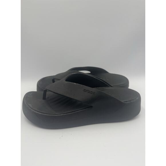 Womens CROCS GETAWAY PLATFORM FLIP FLOPS 209410-001 BLACK US W 8 - Picture 1 of 6